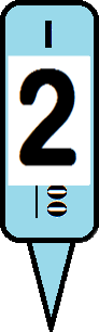 Postmile Paddle icon with numeral 2 overlaid