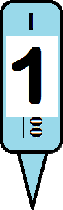 Postmile Paddle icon with numeral 1 overlaid